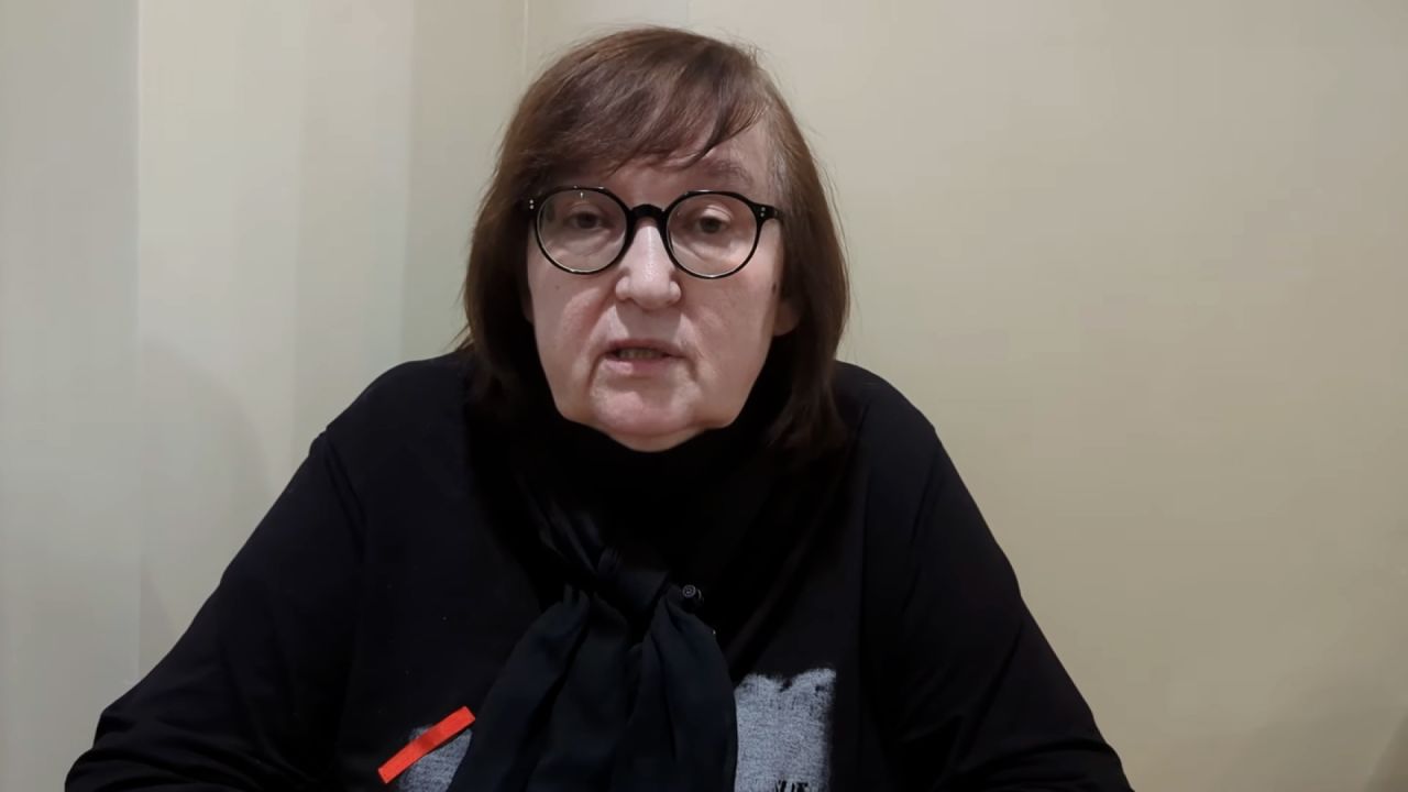 In a screen grab from a video posted on Alexey Navalny's YouTube page, his mother Lyudmila Navalnaya is seen speaking.