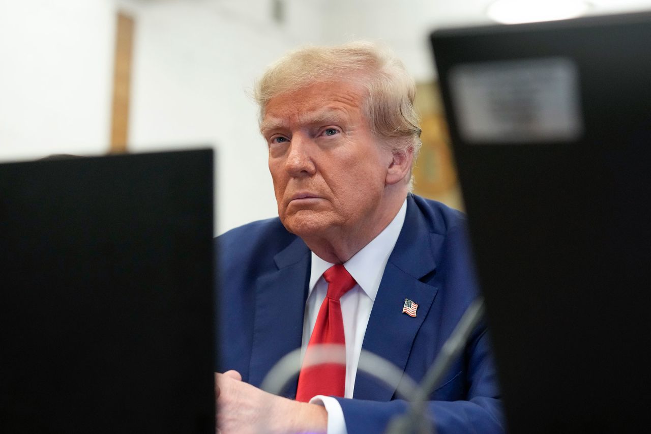 Former President Donald Trump sits in the courtroom during his civil fraud trial at New York Supreme Court on January 11 in New York City. 