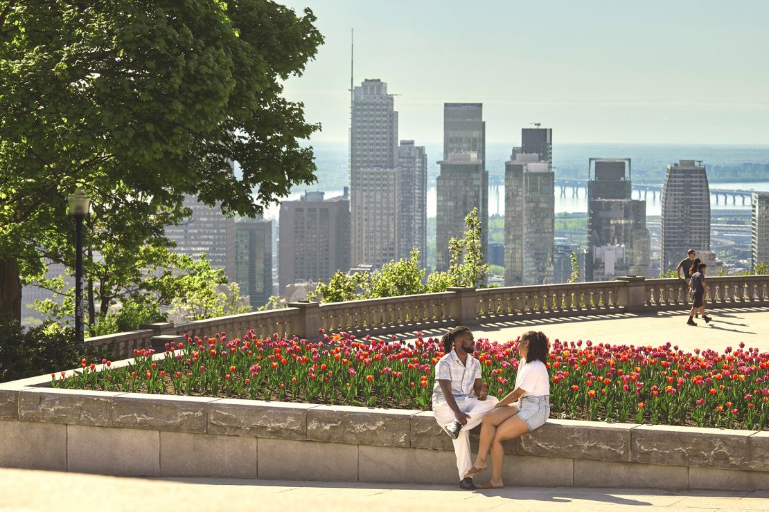 Montreal, where an overlook from Mount Royal is pictured, is highlighting how far the dollar goes in Canada in efforts to retain American visitors.