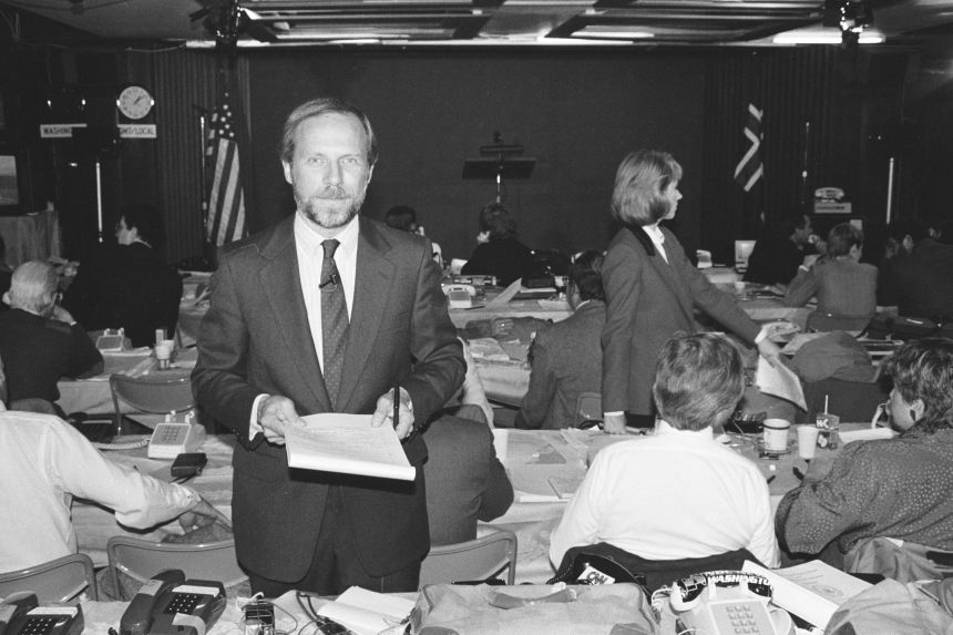 Charles Bierbauer at the Reykjavík Summit, a meeting between US President Ronald Reagan and General Secretary of the Communist Party of the Soviet Union Mikhail Gorbachev, in Reykjavík, Iceland, in October 1986.