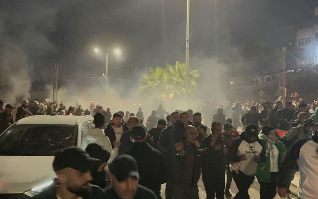 Members of the Israeli military clash with Palestinians outside Ofer prison on November 24.