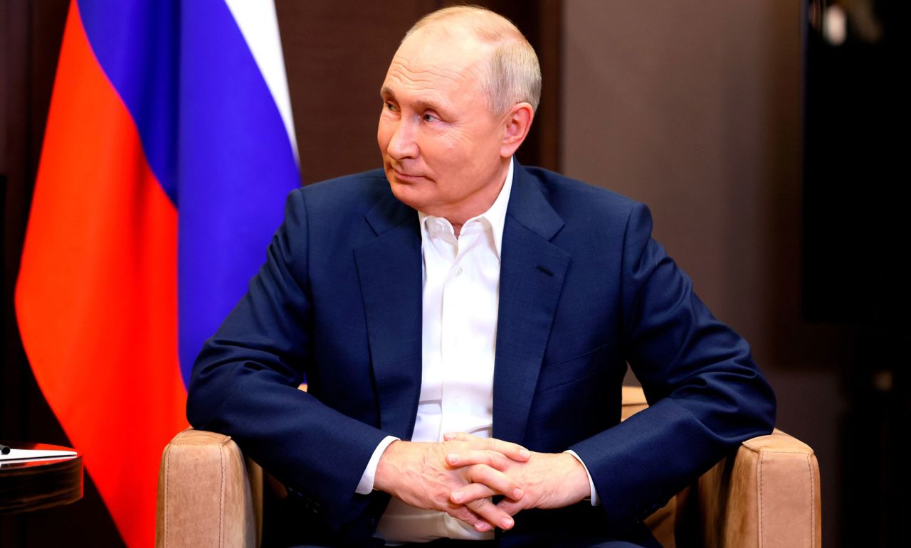 Russian President Vladimir Putin attends a meeting with Belarusian President Alexander Lukashenko on Friday.