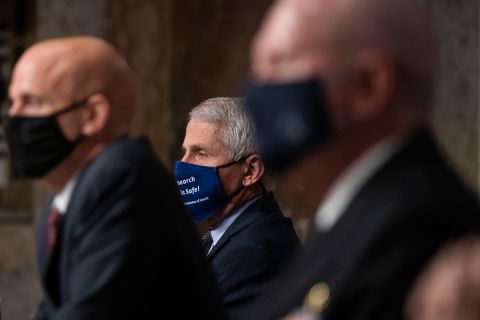 Dr. Anthony Fauci, director of the National Institute of Allergy and Infectious Diseases, listens to questioning at a hearing of the Senate Health, Education, Labor and Pensions Committee on September 23 in Washington, DC.