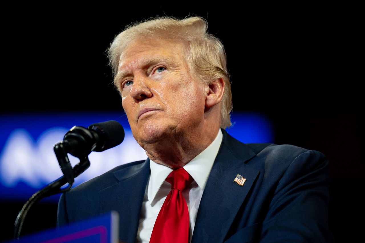 Former President Donald Trump speaks during a campaign rally in Charlotte, North Carolina, on July 24.