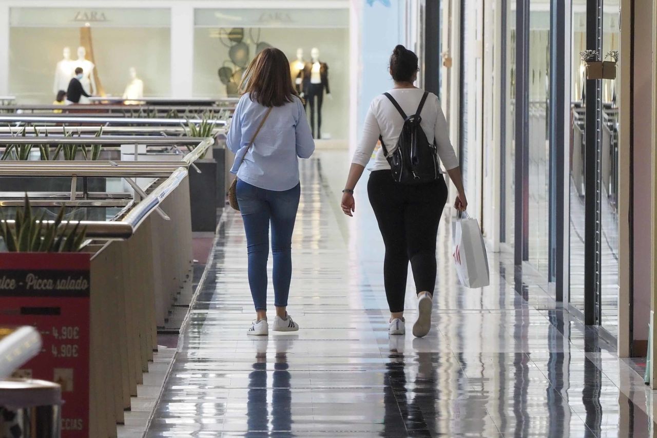 People are seen shopping at Vallsur Shopping Center in Valladolid, Spain, on June 8.