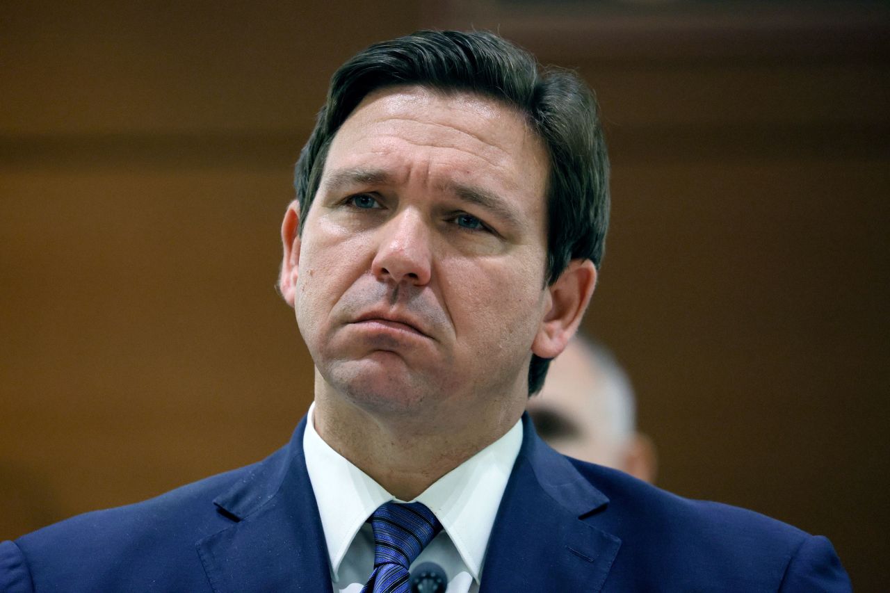 Florida Gov. Ron DeSantis takes a question during a news conference in Fort Lauderdale, Florida on August 18.