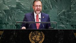 van Gil Pinto Minister of the People's Power for Foreign Affairs of Venezuela speaks during the General Debate of the 80th session of the United Nations General Assembly (UNGA) at the United Nations headquarters in New York, New York, USA, 26 September 2025.