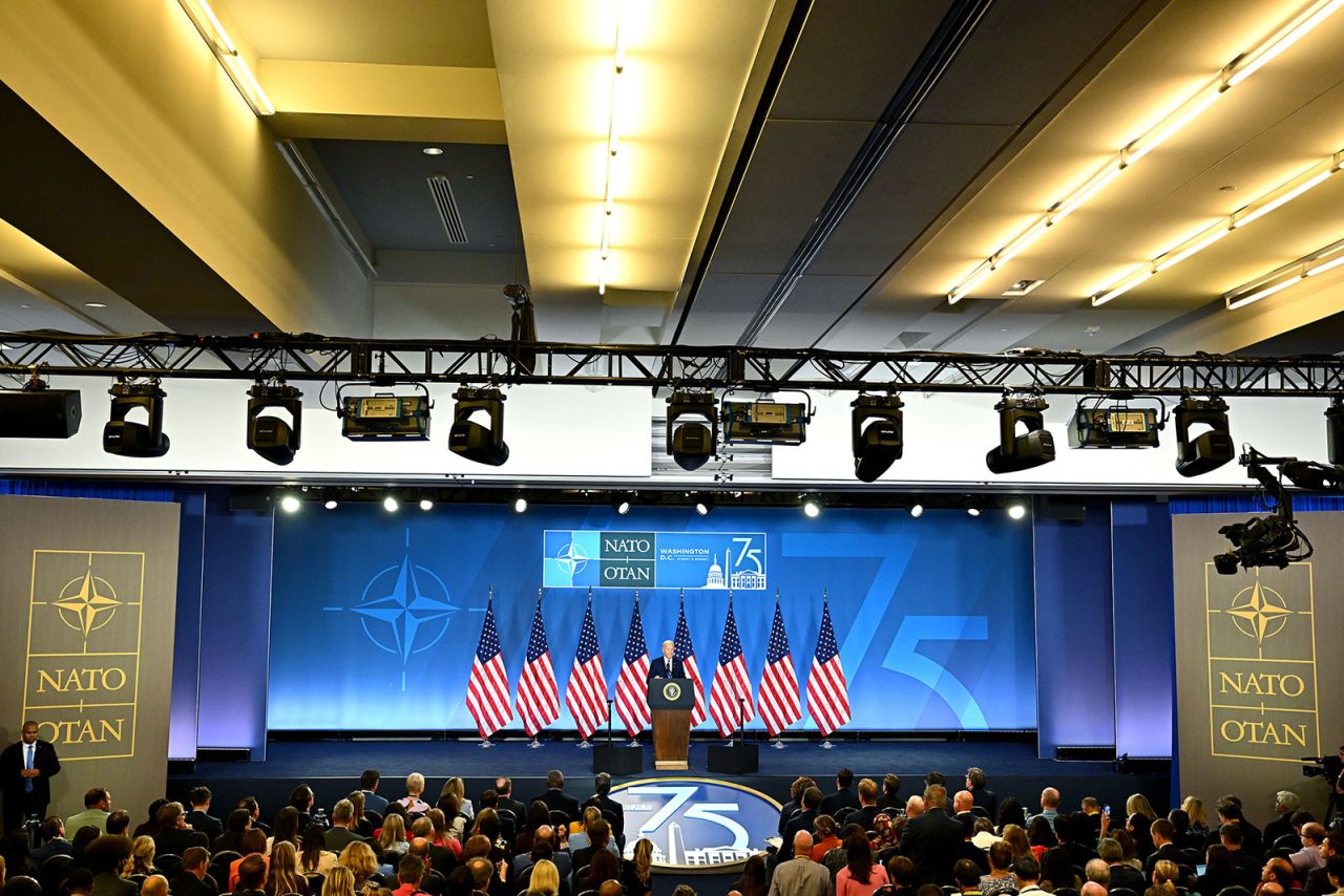 Biden speaks during  a news conference in Washington, DC, US, on Thursday, July 11.