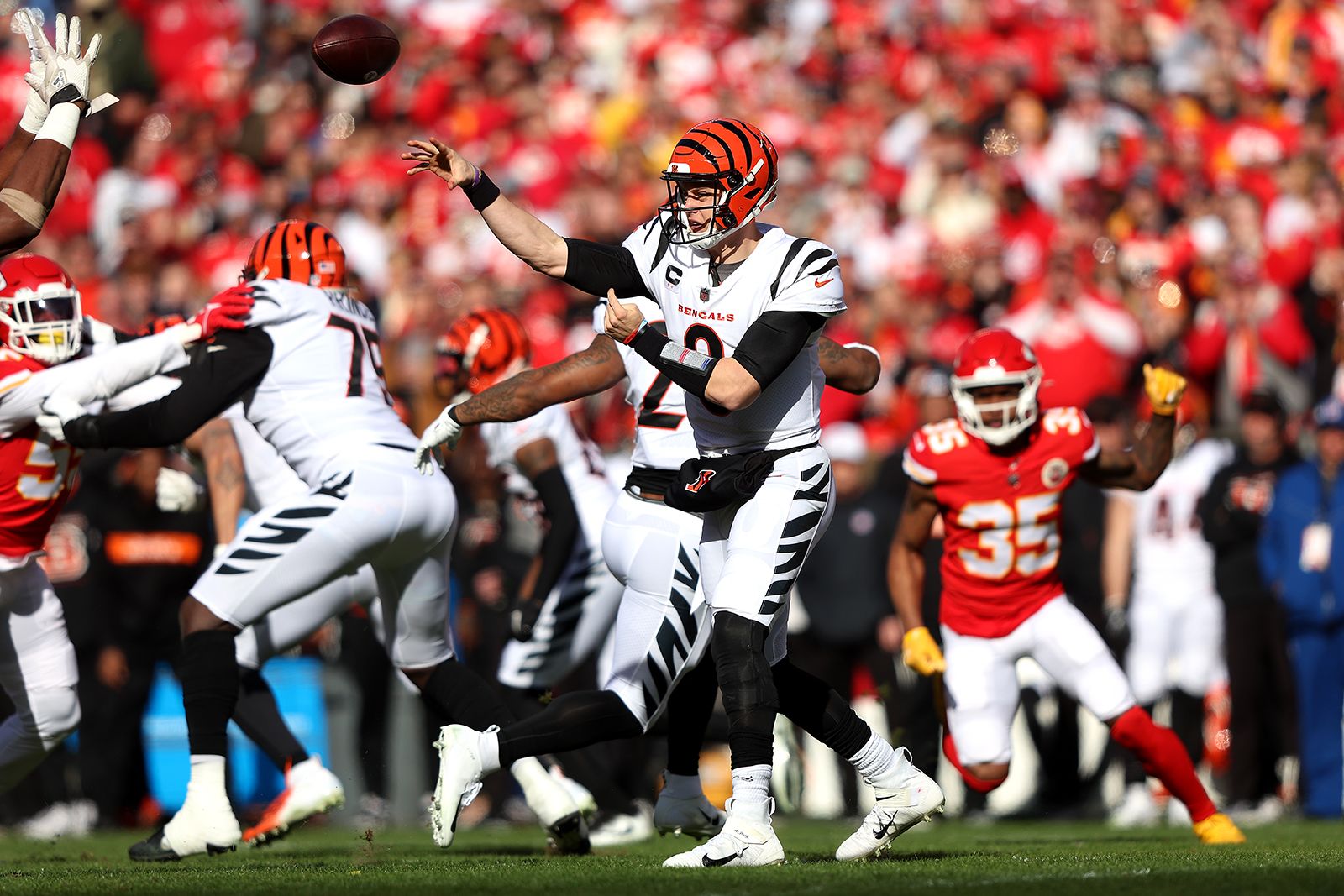 The Bengals are going to the Super Bowl!  The Cincinnati Bengals come back  from an 18-point deficit to defeat The Kansas City Chiefs 27-24 in OT and  advance to Super Bowl