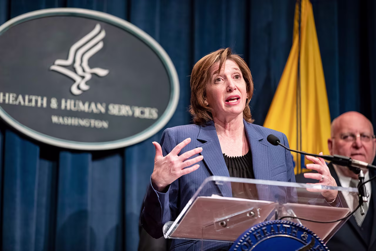 Dr. Nancy Messonnier speaks during a press conference in response to the coronavirus outbreak on January 28.