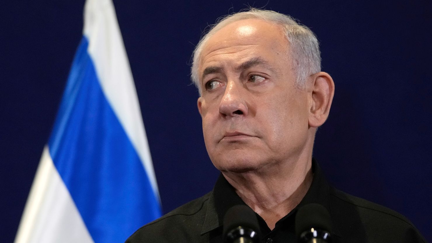 Israeli Prime Minister Benjamin Netanyahu attends a press conference in Tel Aviv, Israel, on October 17. 