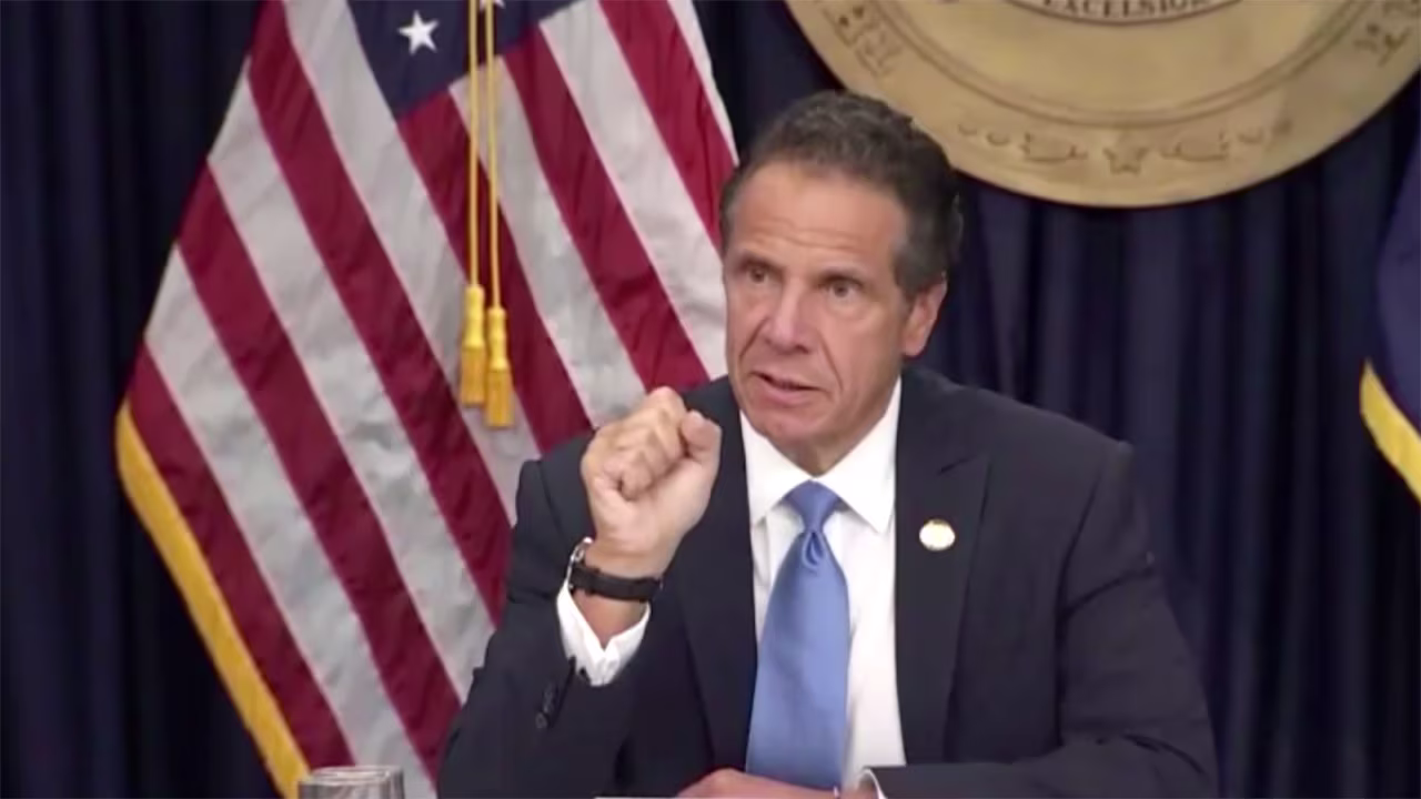 Gov. Andrew Cuomo speaks during a press conference on August 20.