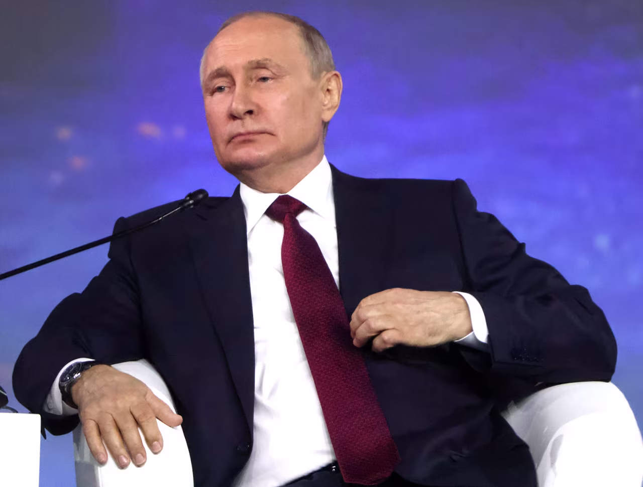 Russian President Vladimir Putin attends the St. Petersburg International Economic Forum on June 16 in Russia. 