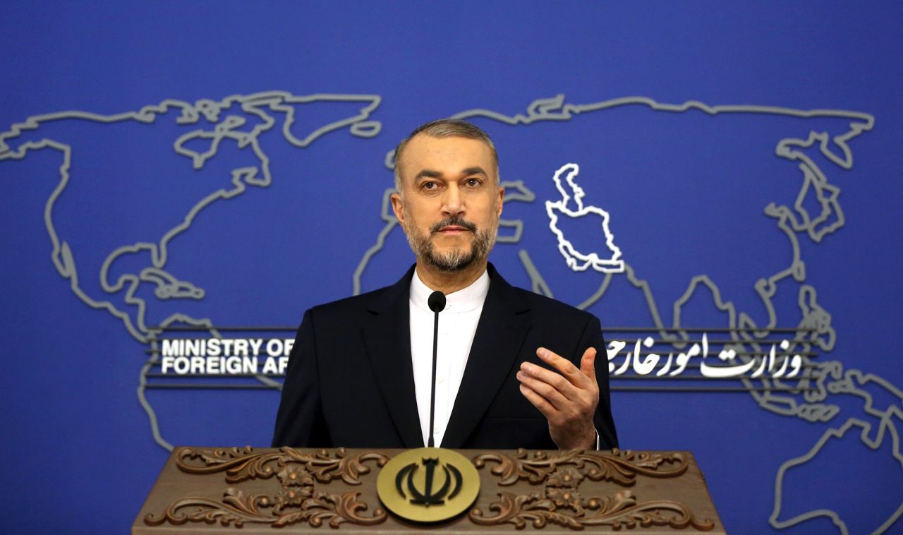 Iranian Foreign Minister Hossein Amir-Abdollahian holds a press conference in Tehran, Iran on October 23. 