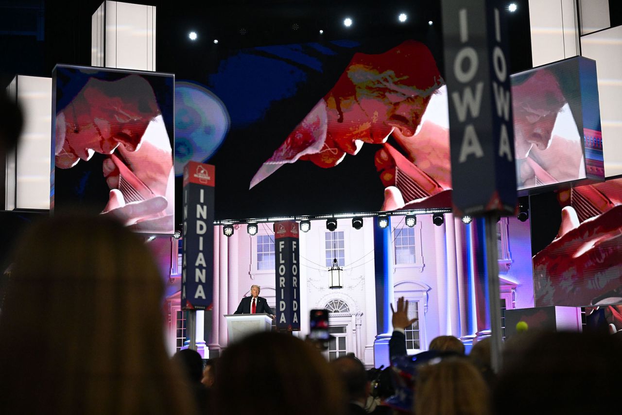 El expresidente Donald Trump habla durante la Convención Republicana. (Will Lanzoni/CNN)