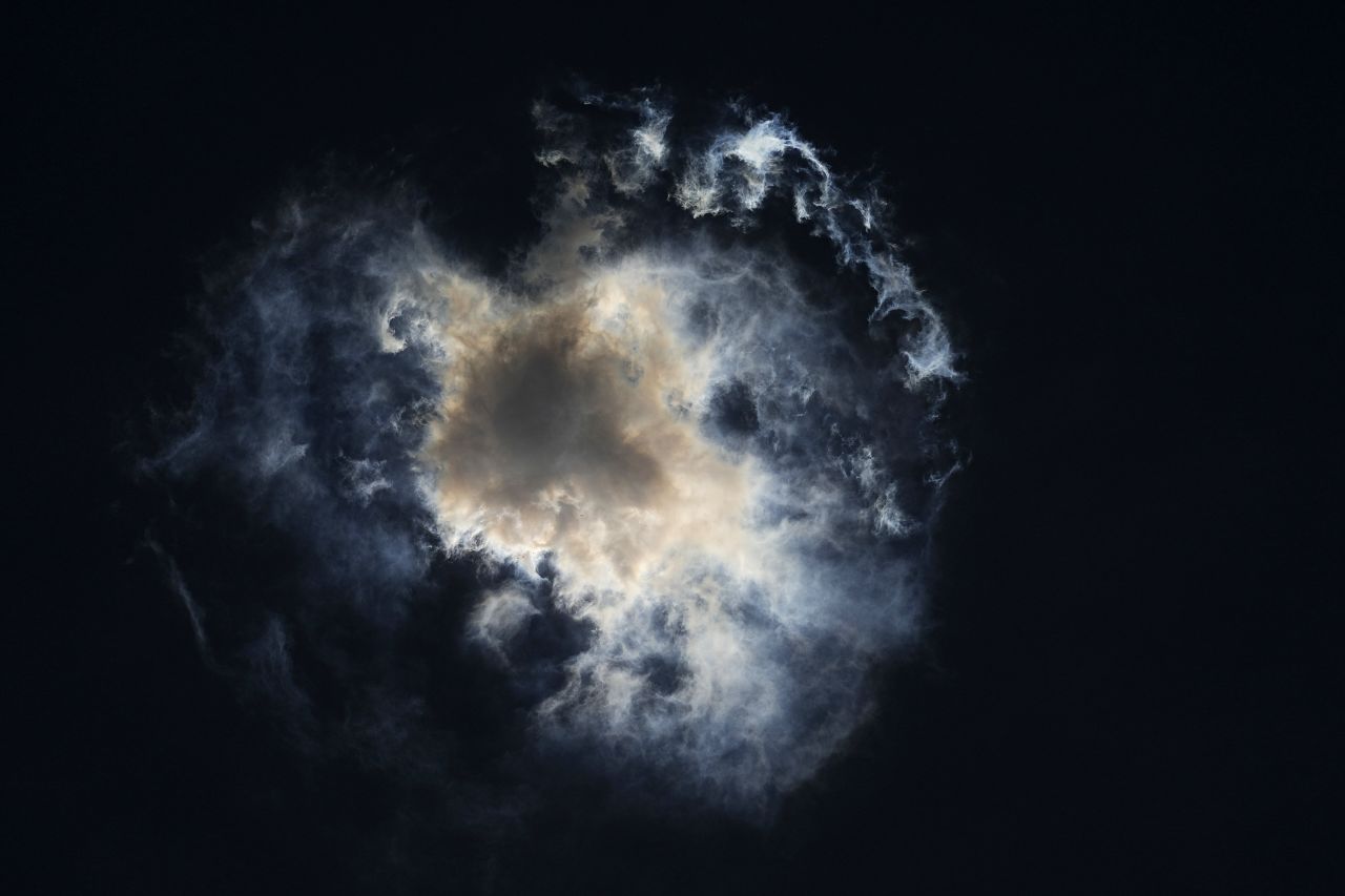 A plume forms as SpaceX's Starship separates from its booster during a test flight from Starbase in Boca Chica, Texas, on Saturday, November 18.