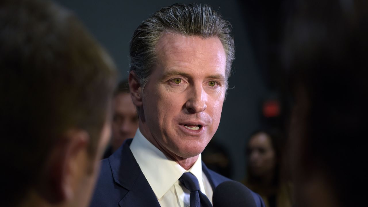 California Gov. Gavin Newsom speaks to the press in Los Angeles, California, on December 19, 2019.