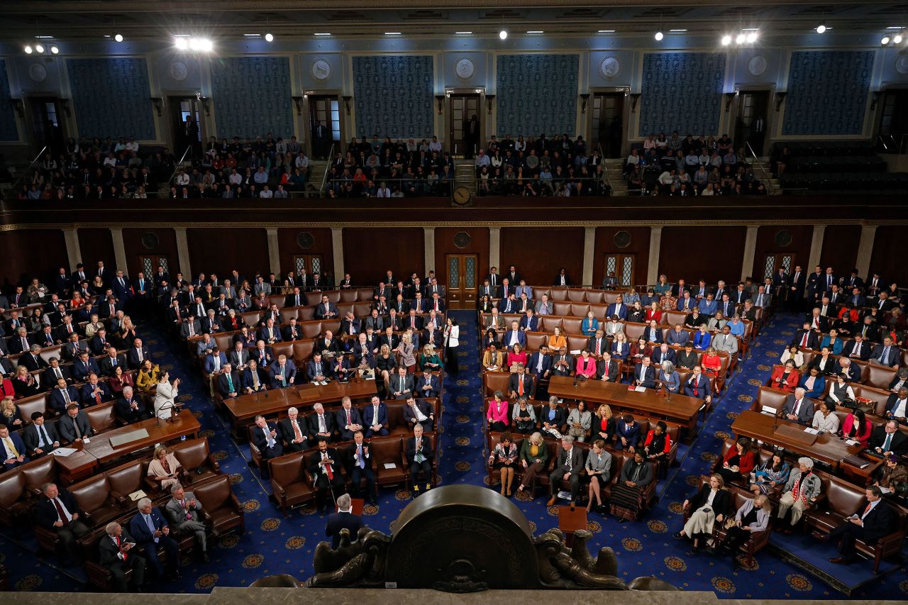 Members of the House of Representatives vote on who to elect Speaker of the House in the US Capitol on October 20, in Washington, DC. 