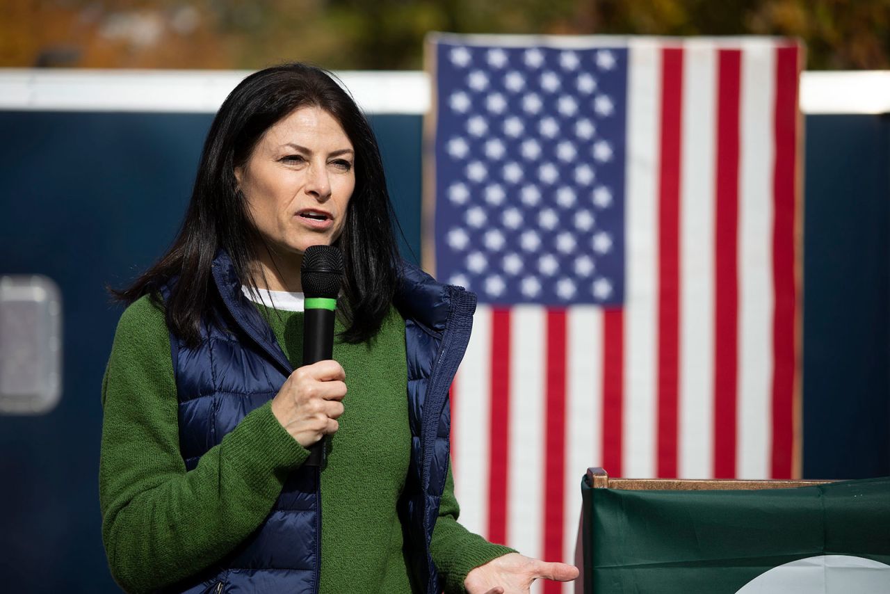 Michigan Attorney General Dana Nessel speaks at a campaign rally in East Lansing in October.