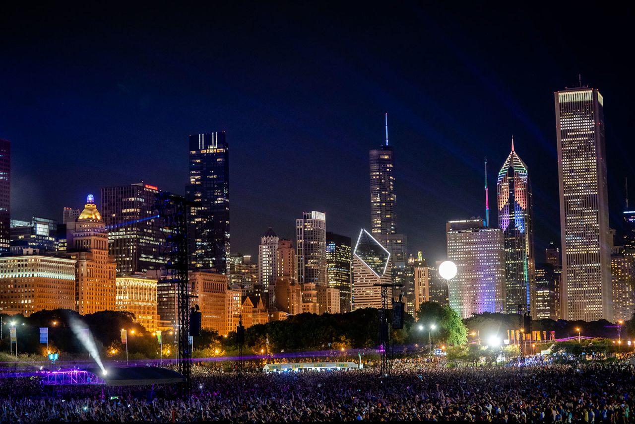 People attend the Lollapalooza music festival in 2019.