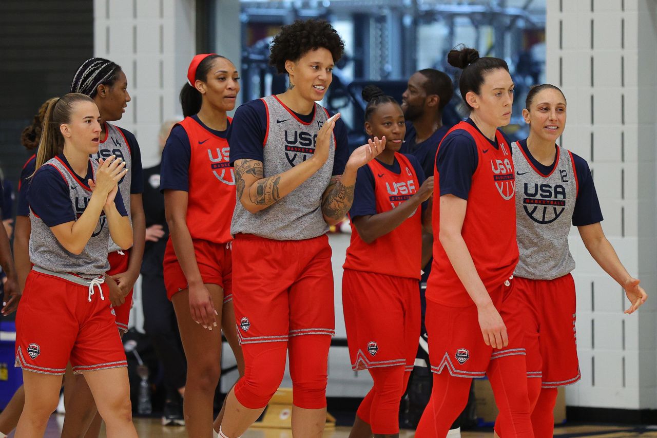 The USA Basketball Women's National Team is seen at a training session at Cleveland Clinic Courts on April 03.