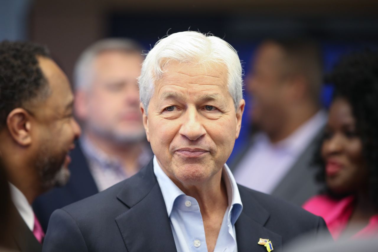 JPMorgan Chase CEO Jamie Dimon attends the opening of a new Chase Bank branch in Atlanta, Georgia, on April 6.