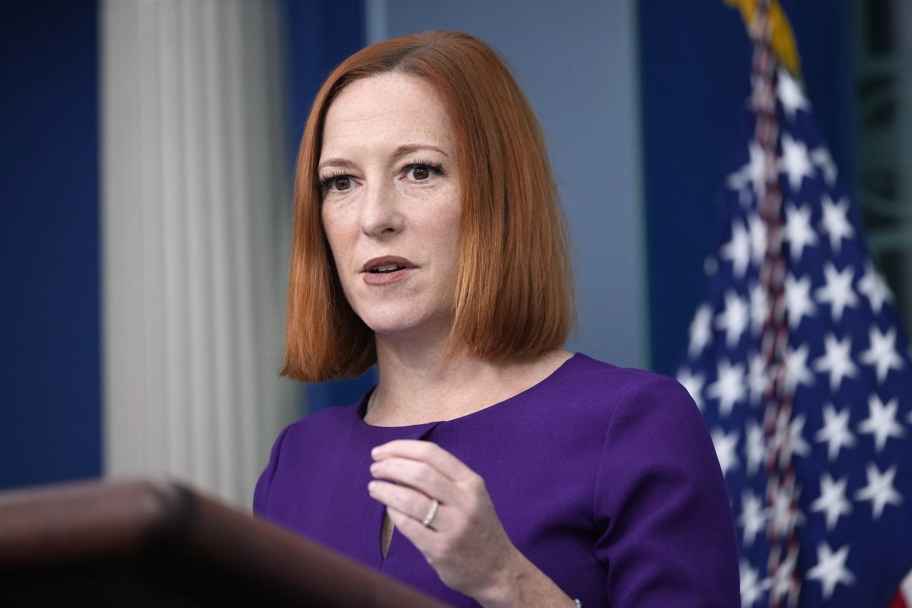 White House press secretary Jen Psaki shown in this February 23, 2022 file photo in Washington, D.C.