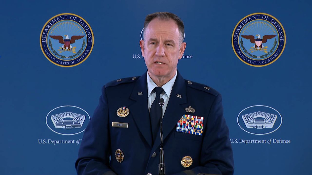 Pentagon Press Secretary Brig. Gen. Pat Ryder speaks during a press briefing.