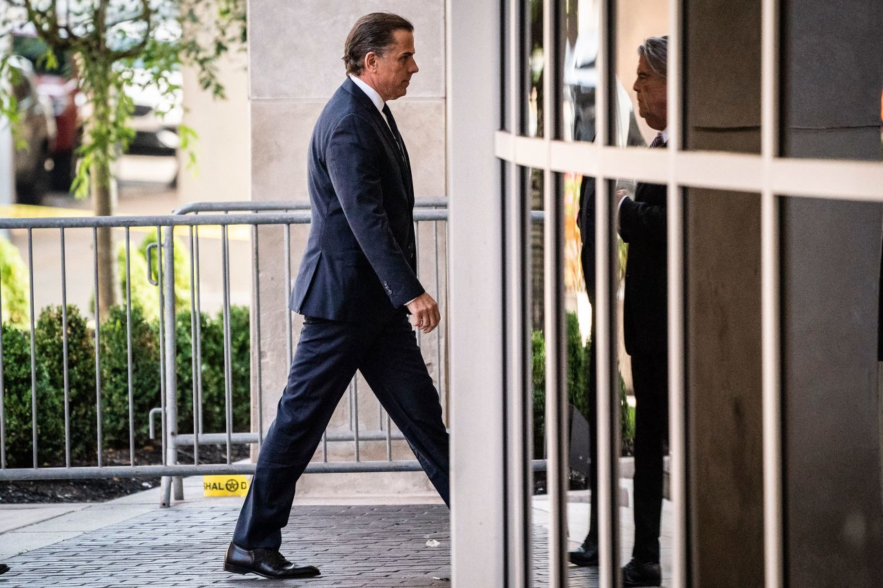 President Joe Biden's son Hunter Biden arrives for a court appearance at the J. Caleb Boggs Federal Building on Wednesday, July 26, in Wilmington, Delaware. 