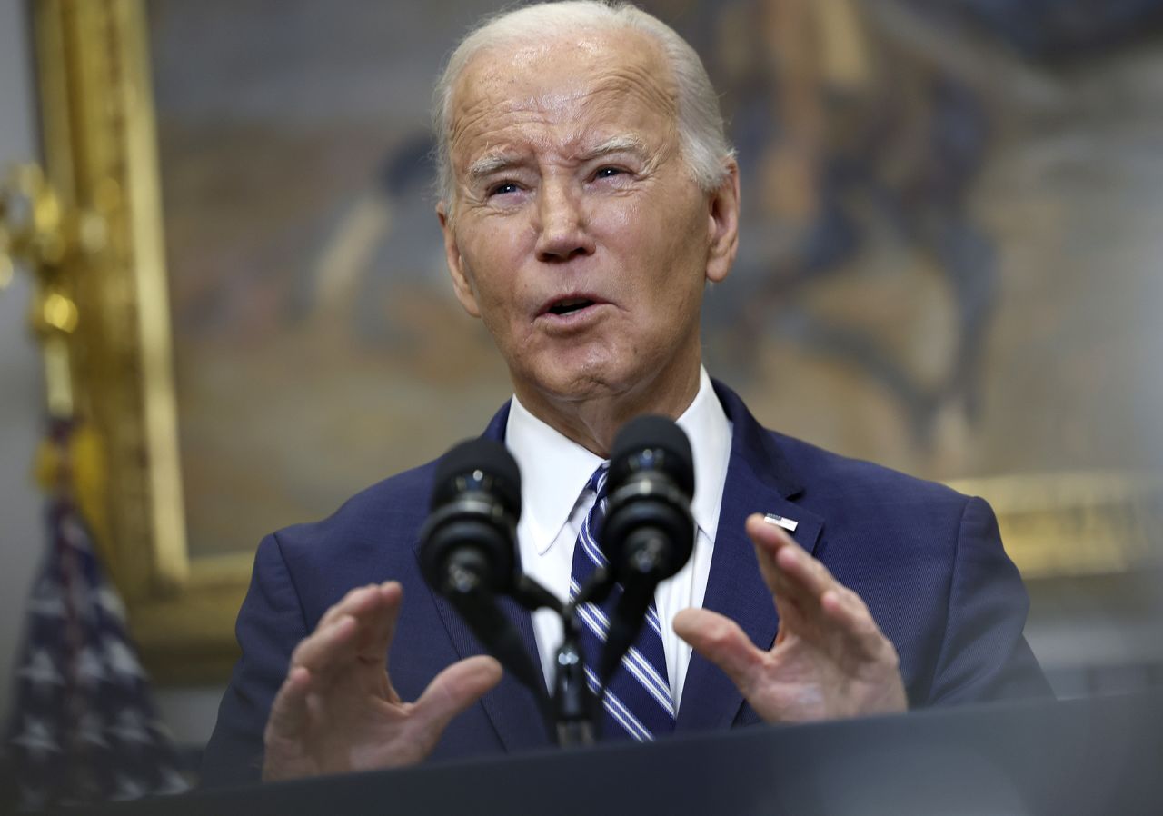 U.S. President Joe Biden delivers remarks from the Roosevelt Room of the White House on February 16 in Washington, DC.