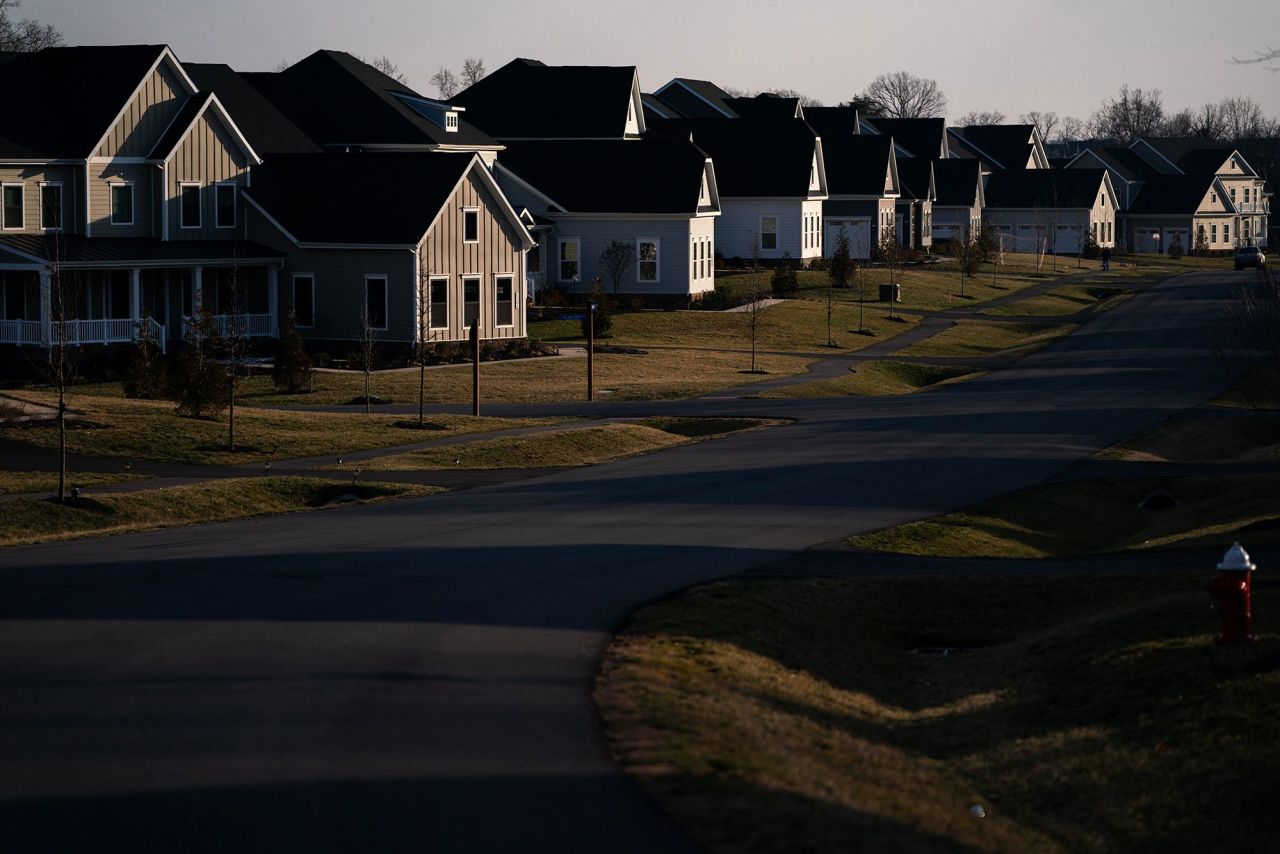 Homes in Aldie, Virginia, on February 20.