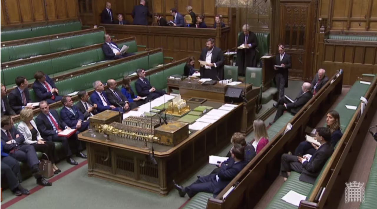 The very brief moment when the Withdrawal Agreement bill was presented to Parliament.