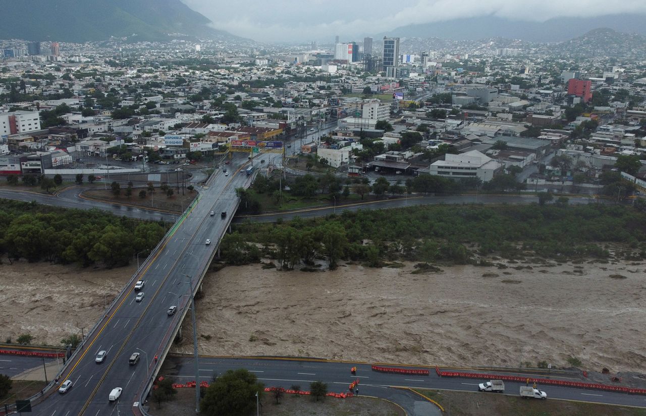 The Santa Catarina river, as tropical storm Alberto hits Monterrey, Mexico on June 20.