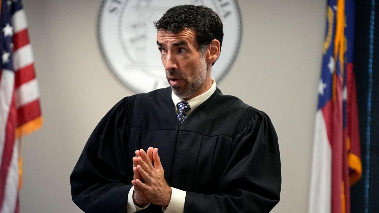 Fulton County Superior Court Judge Robert McBurney speaks at the Fulton county courthouse, Tuesday, July 11, 2023, in Atlanta. 