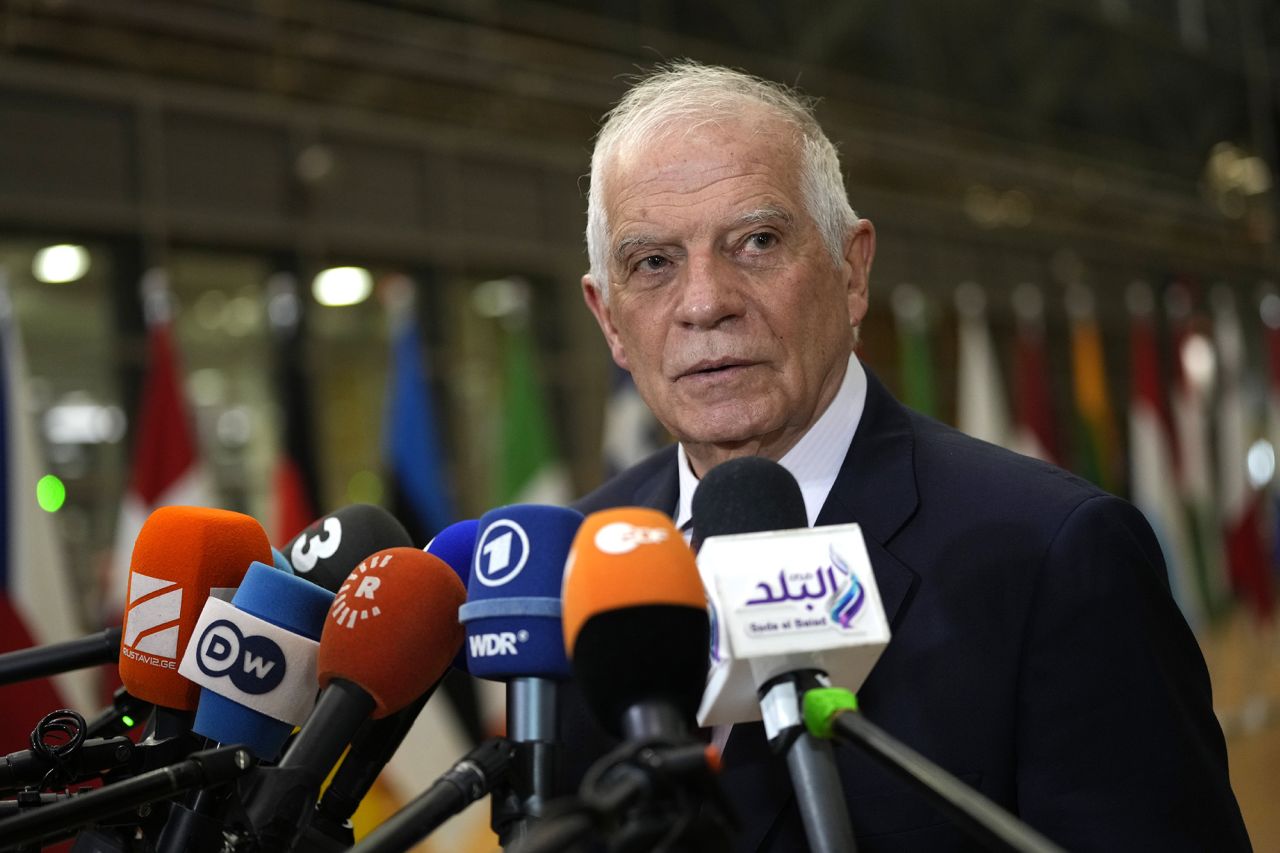 European Union foreign policy chief Josep Borrell arrives for a meeting of EU foreign ministers at the European Council building in Brussels, Belgium, on January 22.