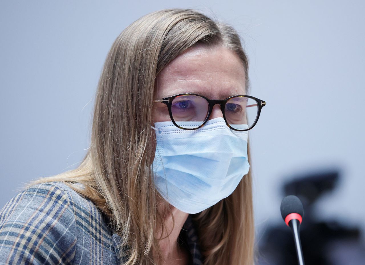 Virginie Masserey, Head of Infectious Diseases Control at Switzerland's Federal Office of Public Health, attends a coronavirus news conference in Bern, Switzerland, on December 4.