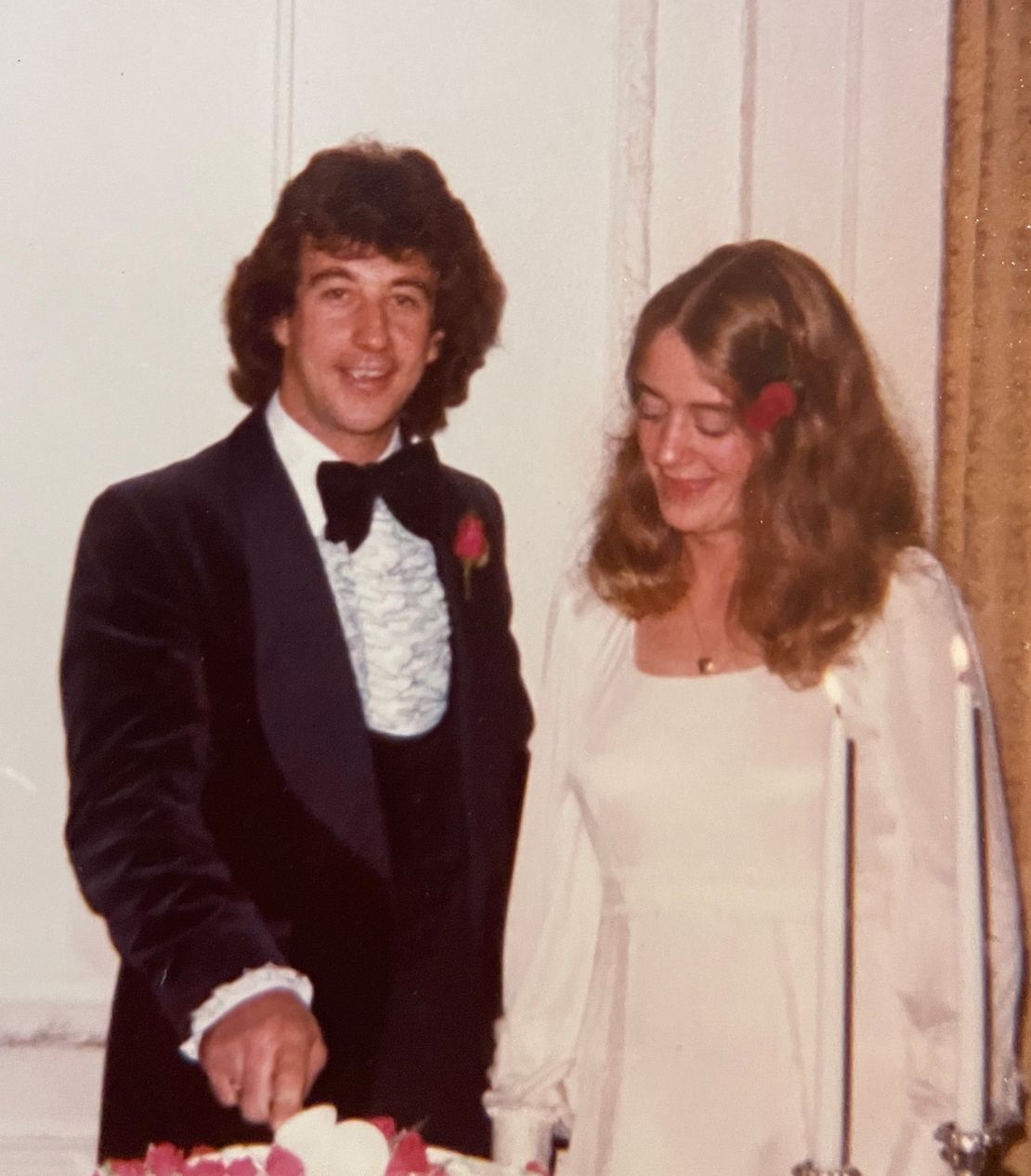 Mary on their wedding day in December 1977 in Vancouver, Canada.