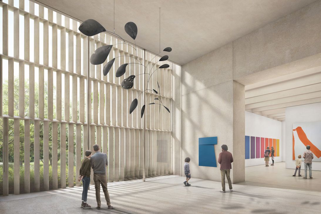 Renderings of the Tang Wing show airy, park- and skyline- facing galleries. Escobedo was tasked with making more room for the modern and contemporary collection without the ability to expand the building's footprint further into Central Park.