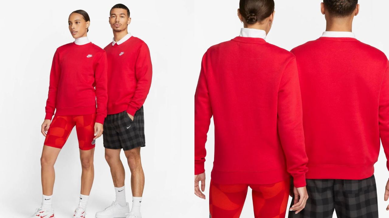 Nike Women Activewear Sweatshirt Medium Red Dri-Fit Just Do It