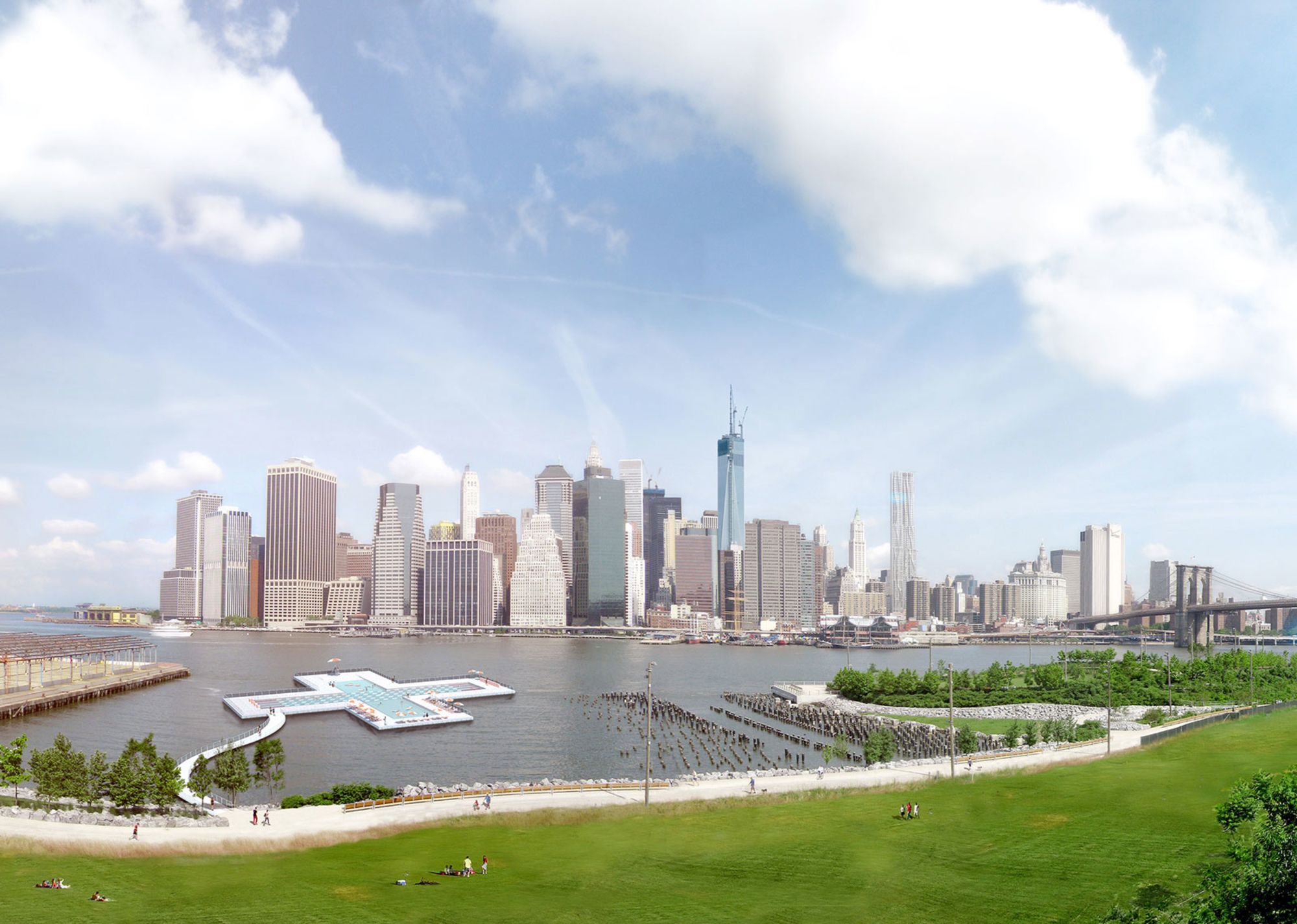 A rendering of + POOL, which now has a new confirmed location in Manhattan.