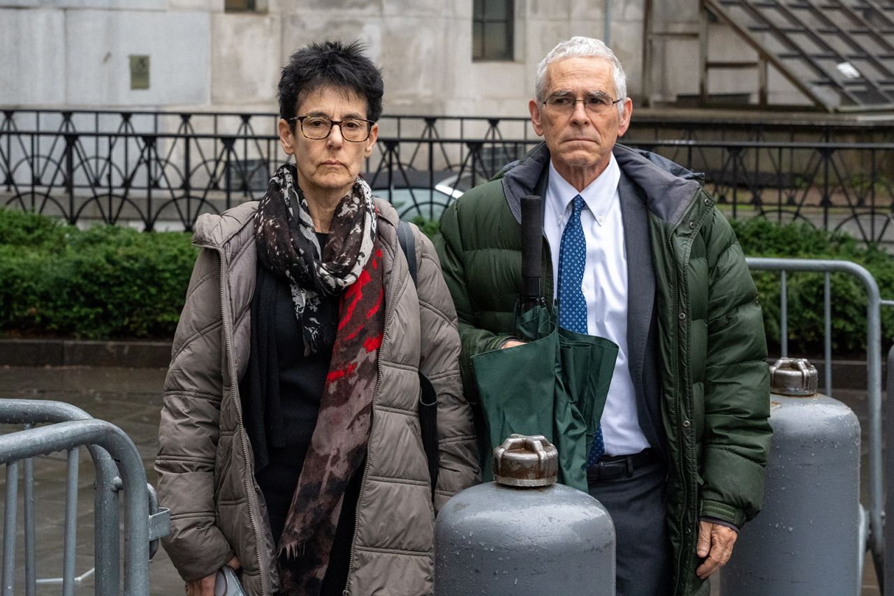 Barbara Fried and Allan Joseph Bankman, parents of FTX Co-Founder Sam Bankman-Fried, arrive at federal court on March 28, 2024 in New York City. 