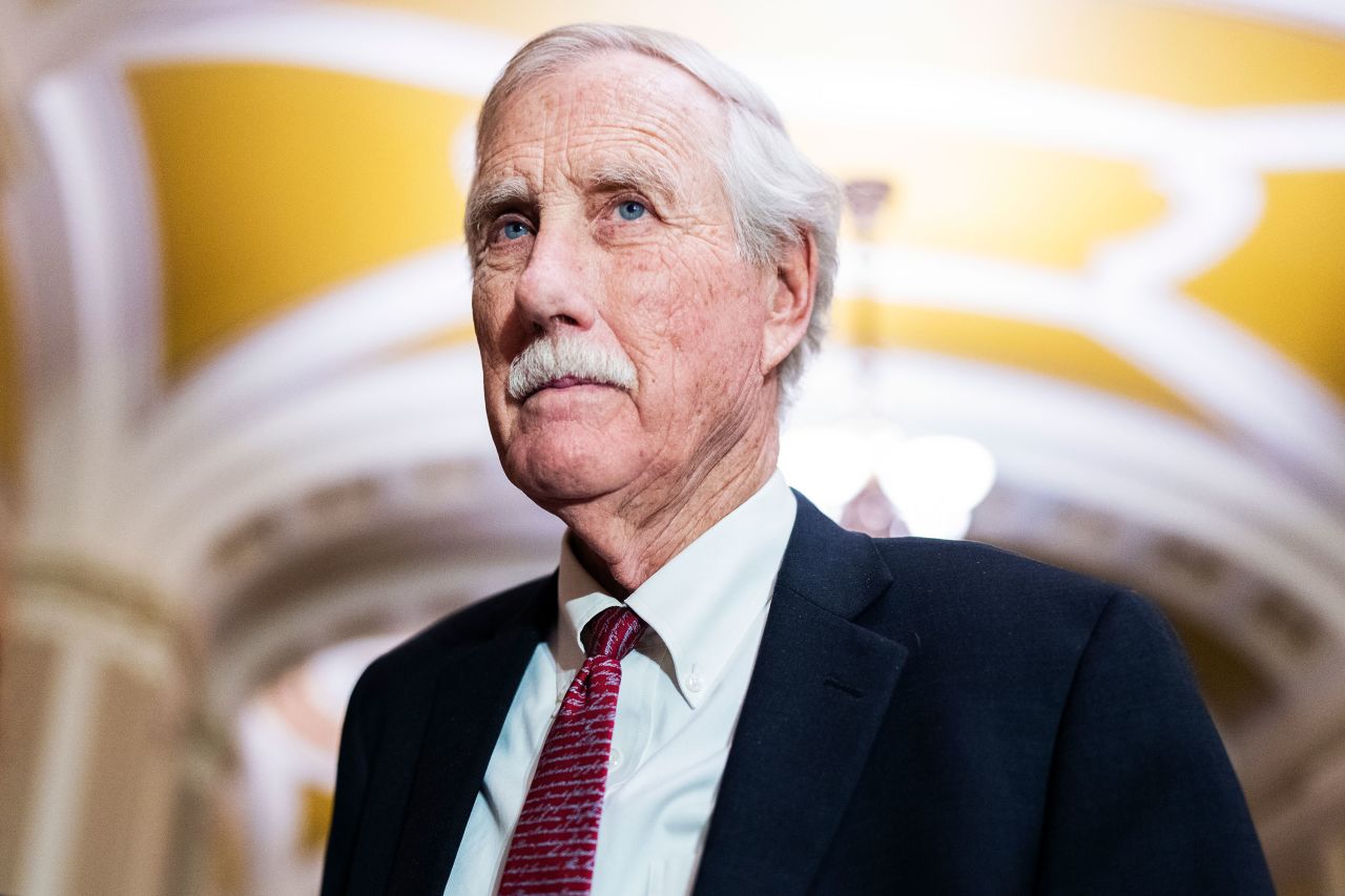 US Sen. Angus King is pictured at the US Capitol in Washington, DC, on March 7.