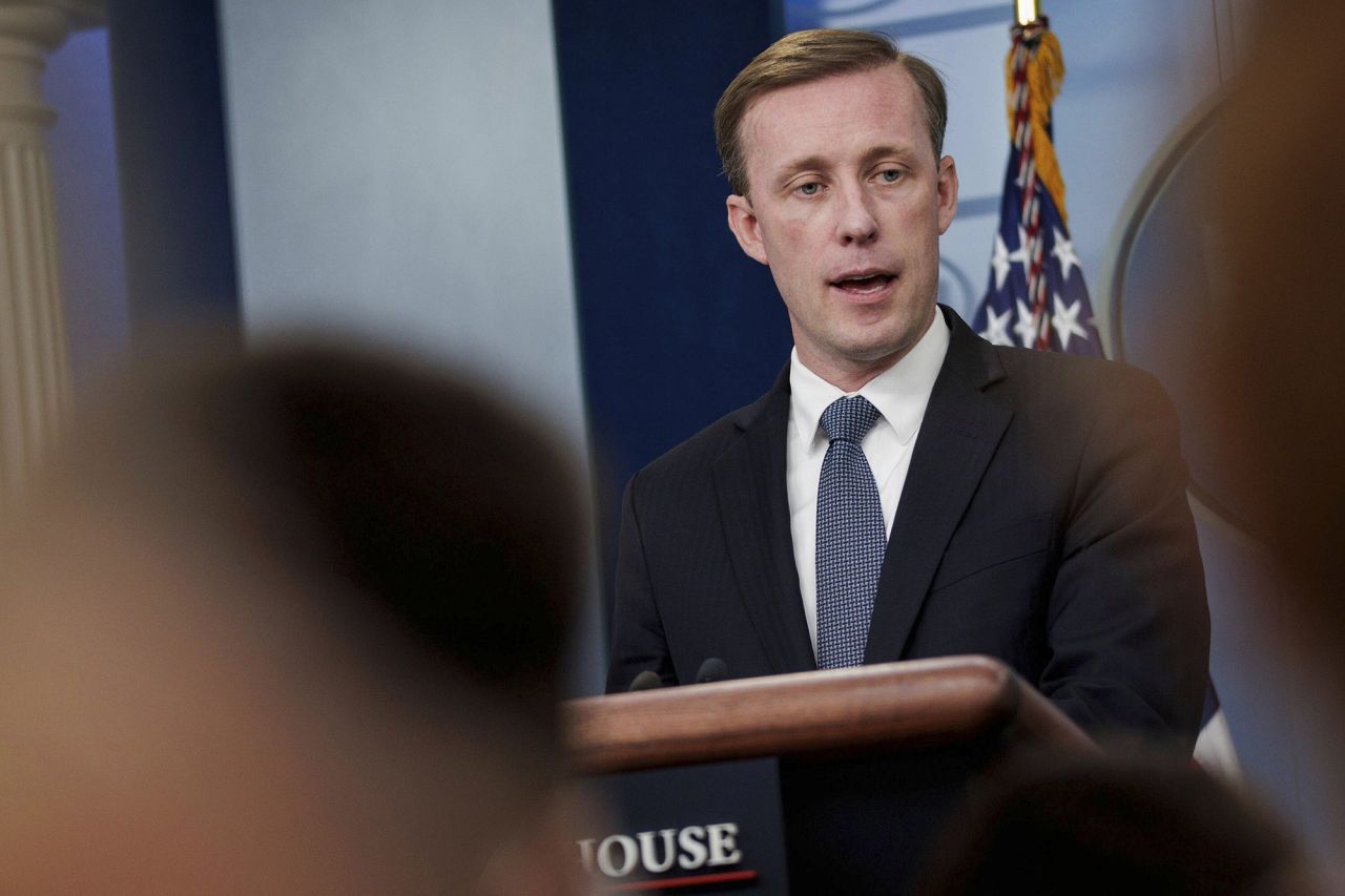 White House National Security Adviser Jake Sullivan speaks during the daily press briefing in the Brady Press Briefing Room at the White House in Washington, D.C., on July 7.