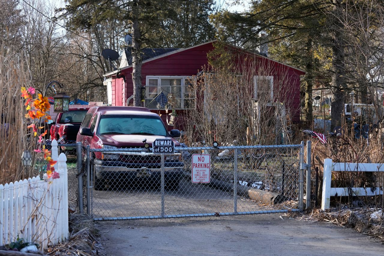 The exterior of the residence of Anthony McRae is seen in Lansing, Michigan on Tuesday.