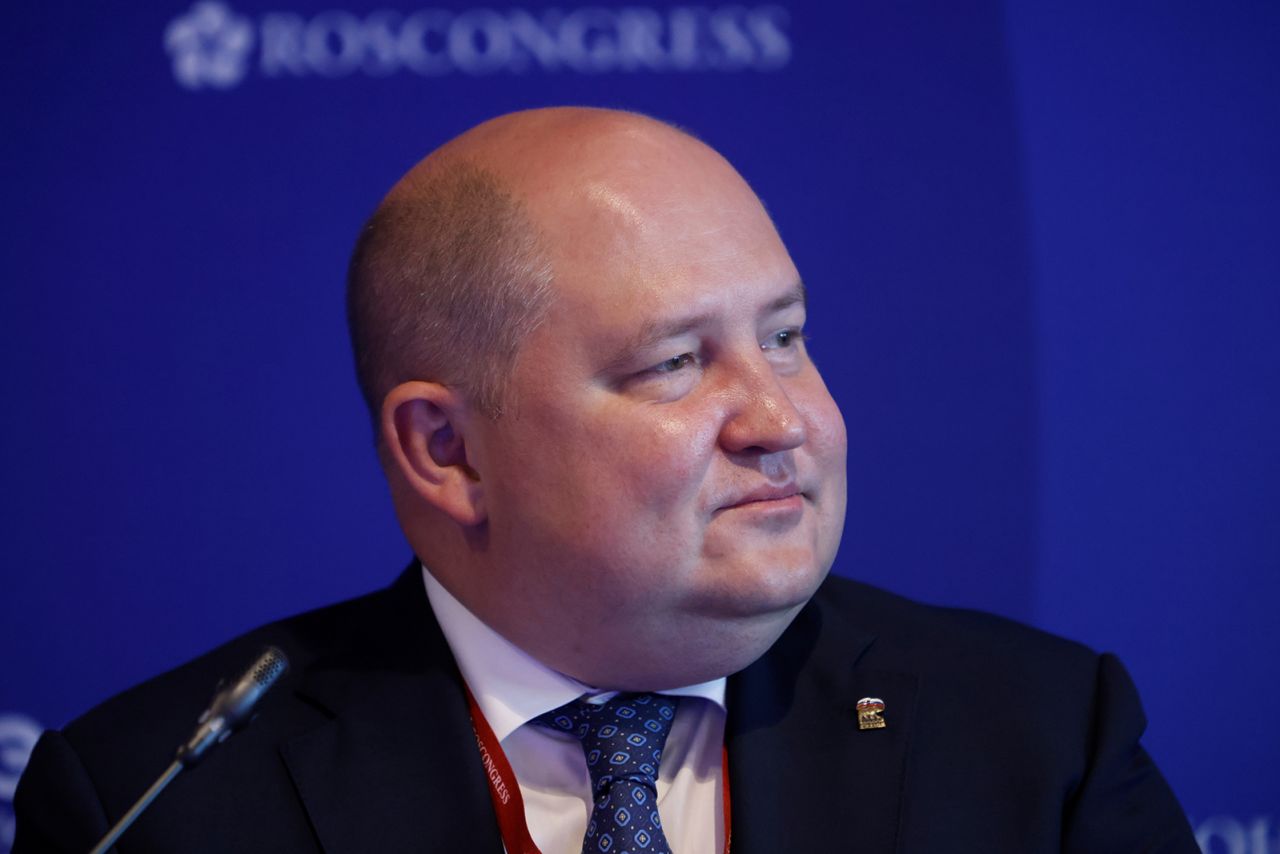 Mikhail?Razvozhaev?attends an event in Saint Petersburg, Russia on June 16, 2022.