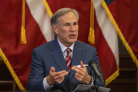 Texas Governor Greg Abbott announces the reopening of more Texas businesses during the Covid-19 pandemic at a press conference at the Texas State Capitol on May 18, 2020 in Austin, Texas. 
