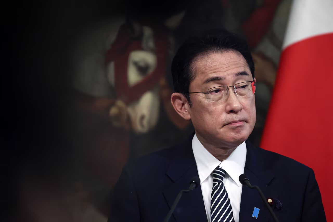 Japanese Prime Minister Fumio Kishida at the Chigi Palace in Rome, Italy, on May 4.
