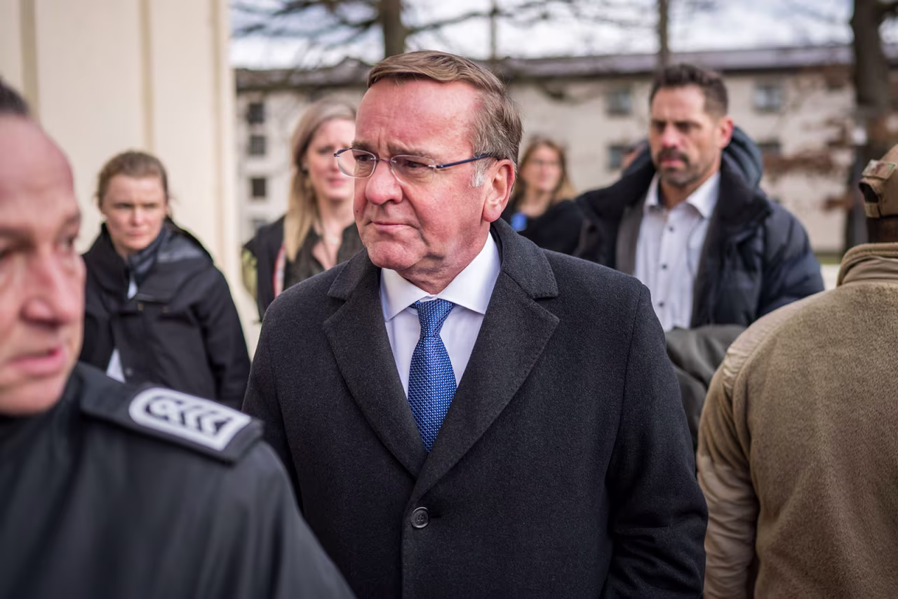 German Defense Minister Boris Pistorius attends a meeting at Ramstein Air Base in Germany on Friday. 