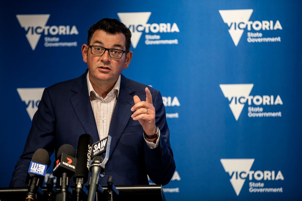 Victoria Premier Daniel Andrews speaks at a news conference on February 12, in Melbourne, Australia. 