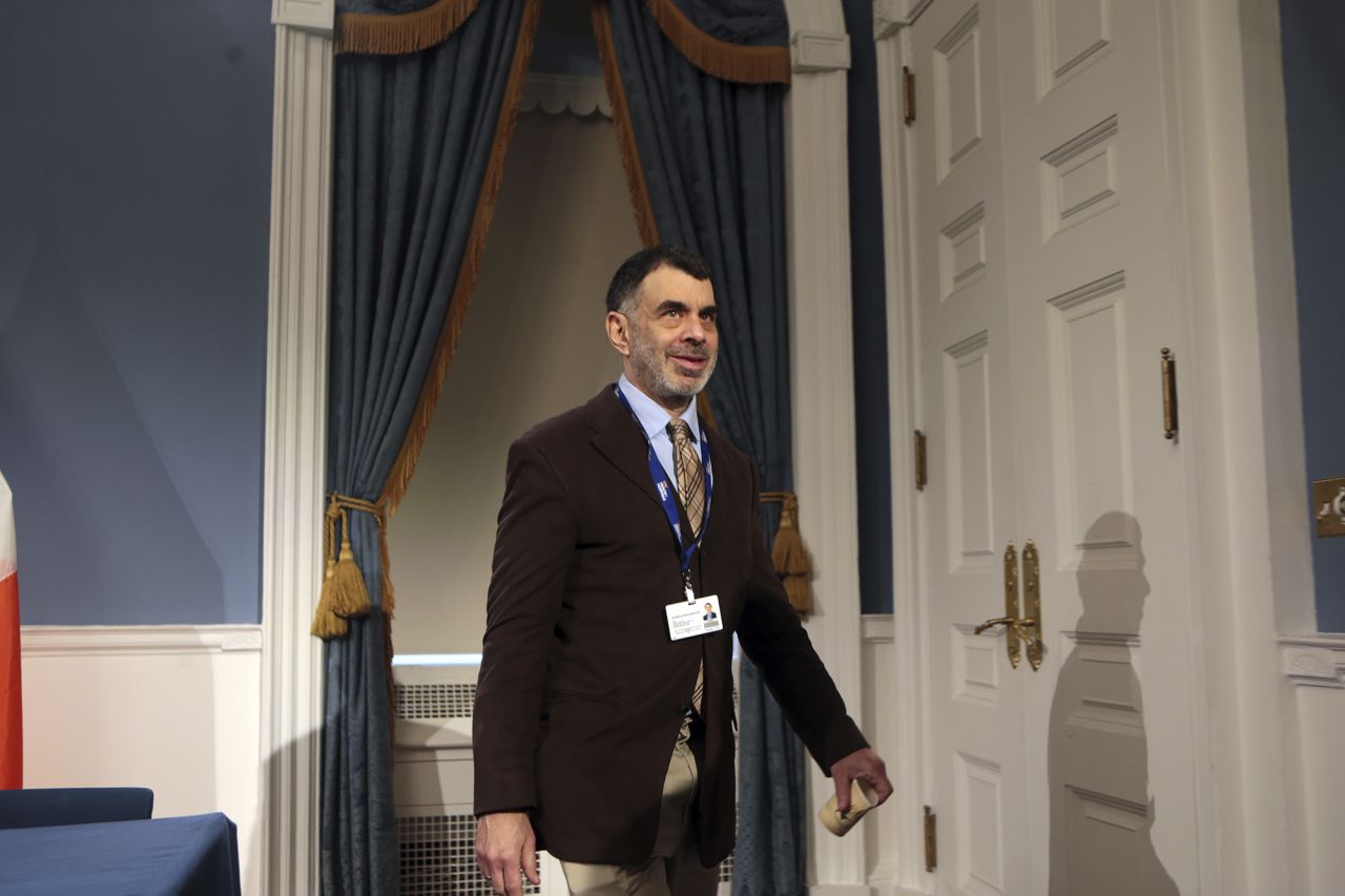 CEO of Health + Hospitals Dr. Mitch Katz attend a press conference on the coronavirus outbreak on March 3, in New York.